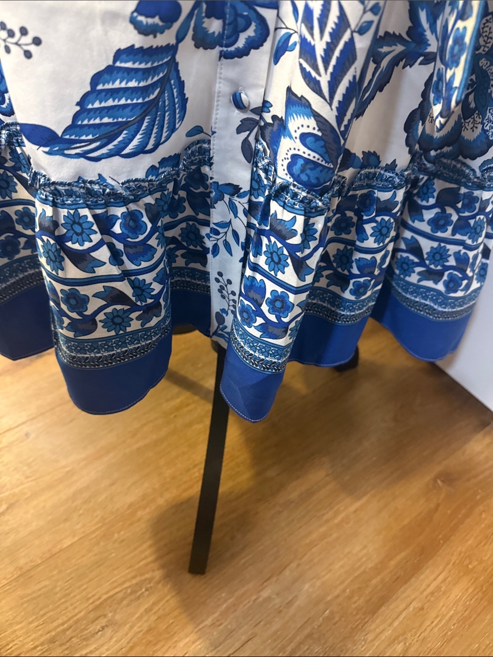 Sugarlips Blue and White Floral Belted Midi Dress - Picture 5 of 10